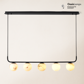 Nami Alabaster Global Island Round Chandelier 5 Lights